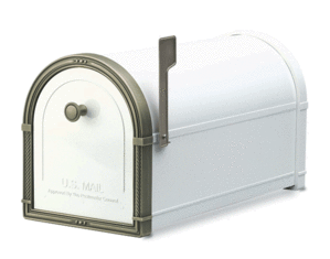 Architectural Mailboxes Coronado Mailbox White with Antique Bronze Accents