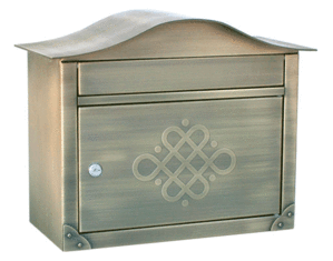 Architectural Mailboxes Peninsula Wall Mount Mailbox Antique Brass Embossed