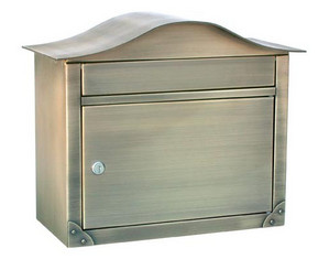 Architectural Antique Brass Peninsula Mail Box with Plain Door - Fast FREE FedEx Shipping!