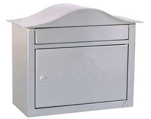 Architectural Mailboxes Stain Nickel Peninsula Mail Box with Embossed Door