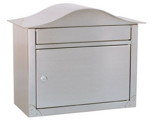 Architectural Satin Nickel Peninsula Mail Box with Plain Door