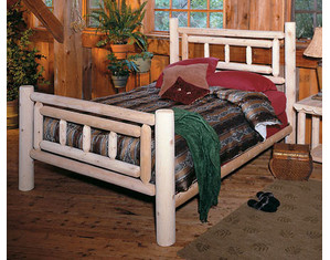 Rustic Natural Cedar Furniture Deluxe Log Wood Bed