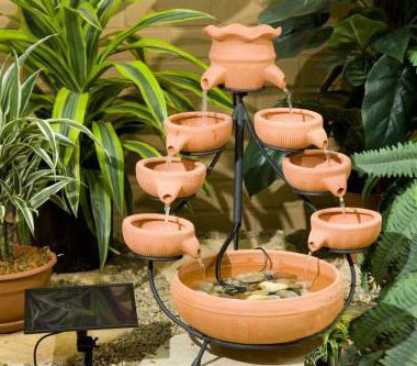 Smart Solar Duo Cascade Terracotta Solar Fountain image