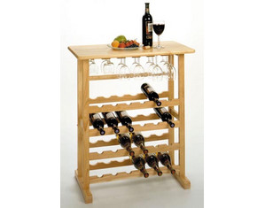Winsome 24 Bottle Wine Rack with Beechwood Finish