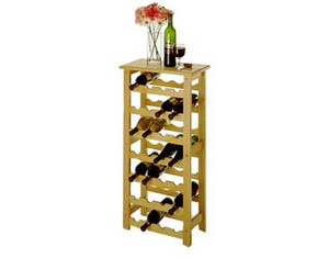 Winsome 28 Bottle Wine Rack with Beechwood Finish