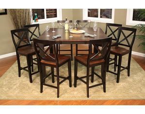 American Heritage Billiards Rosetta 9 pc Counter Height Dining Set with Camden Chairs