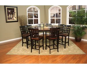 American Heritage Billiards Rosetta 9 pc Counter Height Dining Set with Mia Chairs