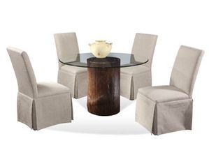Bassett Mirror Edison Pedestal 5 piece Dining Table Set