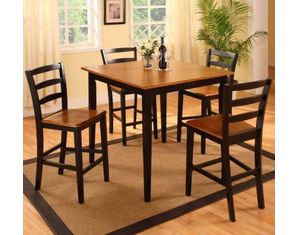 Bernards Furniture Oak and Black 5 Piece Pub Set