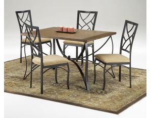 Bernards Furniture Sanford 5 Piece Wood and Metal Dinette
