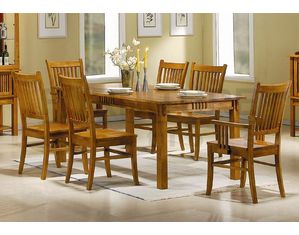 Union Square Clark Rectangular Dining Set in Medium Brown