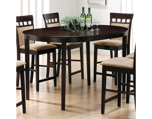 Union Square Derby Oval Counter Height Table Set in Rich Cappuccino
