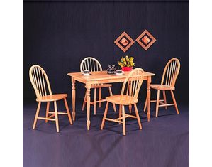Union Square Montrose Rectangular Butcher Block Farm Dining Set in Natural