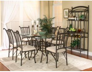 Cramco Denali 5 piece Rectangle Glass Top Dining Set