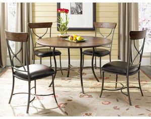 Hillsdale Furniture Cameron 5-Piece Round Wood and Metal Dining Set