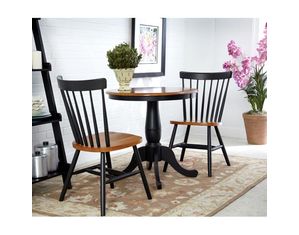 International Concepts 30 Inch Round Table with 2 Copenhagen Chairs
