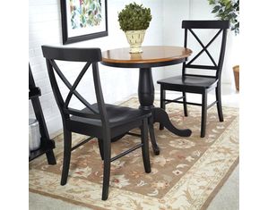 International Concepts 30 Inch Round Table with 2 X Back Chairs
