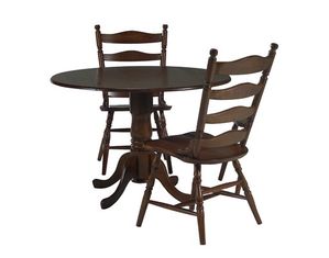 International Concepts 42 Inch Dual Drop Leaf Table with 2 Ladderback Chairs
