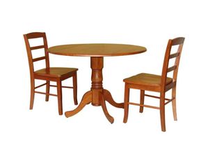 International Concepts 42 Inch Dual Drop Leaf Table with 2 Madrid Chairs
