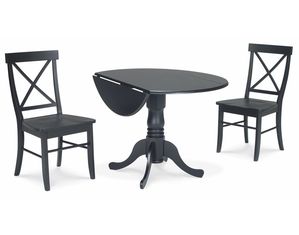 International Concepts 42 Inch Dual Drop Leaf Table with 2 X Back Chairs
