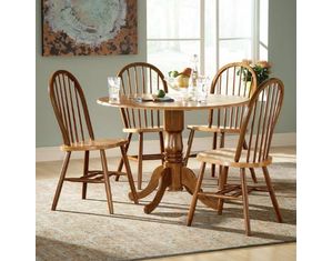 International Concepts 42 Inch Dual Drop Leaf Table with 4 Windsor Chairs