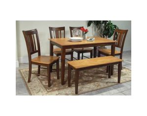 International Concepts Shaker Style Table with 4 Chairs and 1 Bench