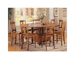 Lifestyle California Tuscany Round Expandable Counter Height Dining Set with Storage