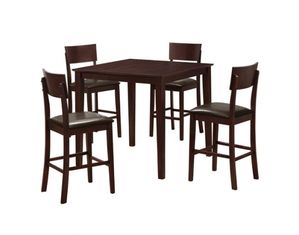 Walker Edison Stanley 5-Piece Wood Pub Table Set
