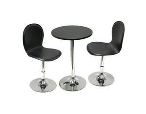 Winsome Spectrum 3 piece Round Table with 2 Swivel Leather Chairs