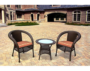Oakland Living Resin Wicker 3 Piece Dining Set