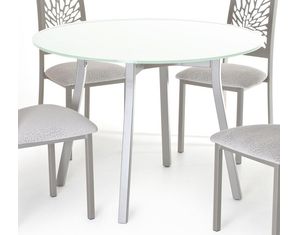 Amisco Matis Dining Table with White Glass Top