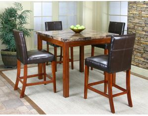 Cramco Mayfair Faux Marble Top Counter Height Table