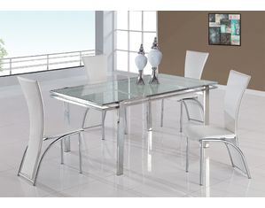 Global Furniture Crackled Glass Dining Table