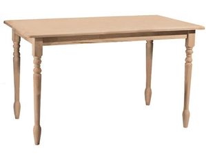 International Concepts Unfinished Farmhouse Table with Turned Legs