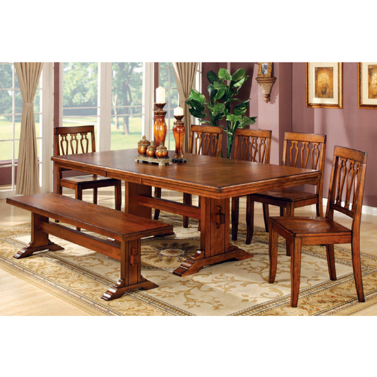 ... Tuscany Trestle Dining Table with Butterfly Leaf from The Dining Table