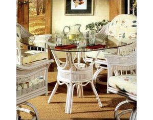 South Sea Rattan Bermuda Dining Table with Glass Top Dining Table