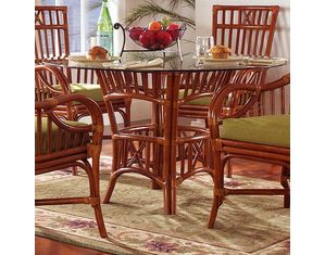 South Sea Rattan Cocoa Bay Dining Table w/ Class Top Dining Table
