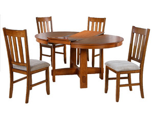 Berkline Rustic Oak Aaron Butterfly Leaf Dining Table