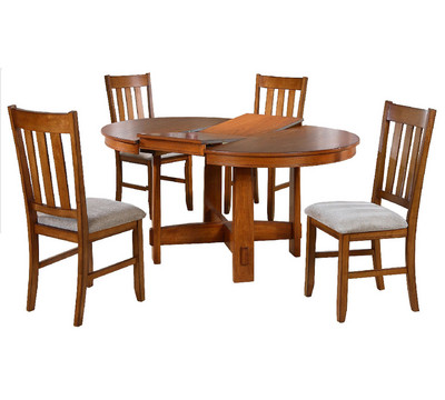 Berkline Rustic Oak Aaron Butterfly Leaf Dining Table