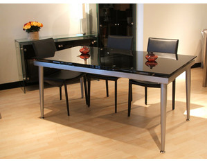 Great Furniture Helsinki Black Glass Dining Table - FREE Inside Delivery!