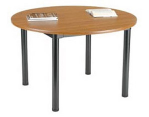 KFI Seating 48 inch Round - Sandtex Black Steel Frame Dining Table