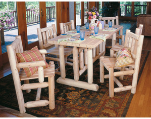 Rustic Natural Cedar Furniture Harvest Dining Table
