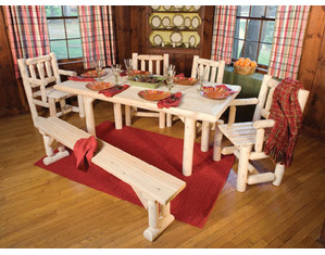 Rustic Natural Cedar Furniture Solid Top Dining Table