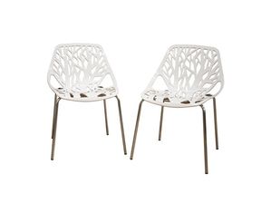 Baxton Studio Birch Sapling Plastic Modern Dining Chair (Set of 2)