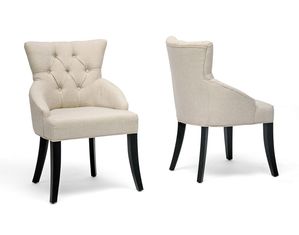 Baxton Studio Halifax Beige Linen Dining Chair Set of 2 Dining Chair