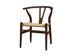 Baxton Studio Wishbone Chair - Dark Brown Wood Y Chair