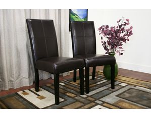 Baxton Studio Set of 2 Amat Leather Dining Chairs