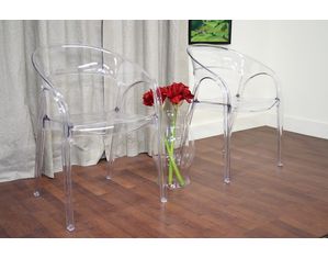 Baxton Studio Set of 2 Lumina Clear Dining Chairs