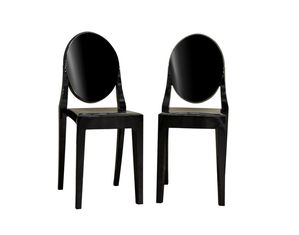 Baxton Studio Set of 2 Michelle Dining Chairs-Black