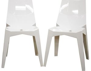 Baxton Studio Spiccato Angular White Acrylic Accent Chair - Set of 2